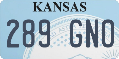 KS license plate 289GNO