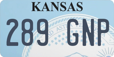 KS license plate 289GNP
