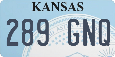KS license plate 289GNQ