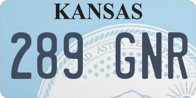 KS license plate 289GNR