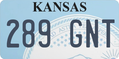 KS license plate 289GNT