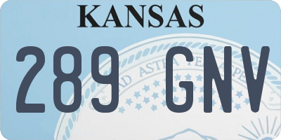 KS license plate 289GNV