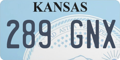 KS license plate 289GNX