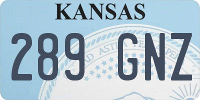 KS license plate 289GNZ