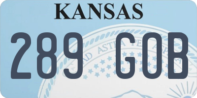 KS license plate 289GOB