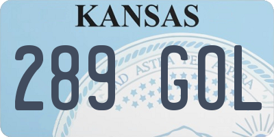 KS license plate 289GOL