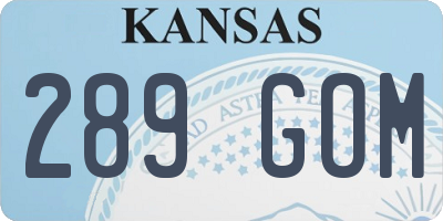 KS license plate 289GOM