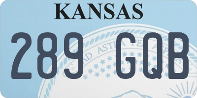 KS license plate 289GQB
