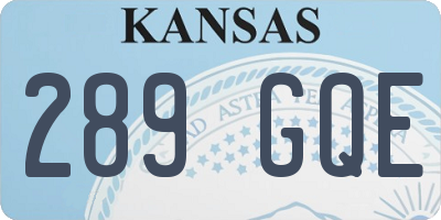KS license plate 289GQE