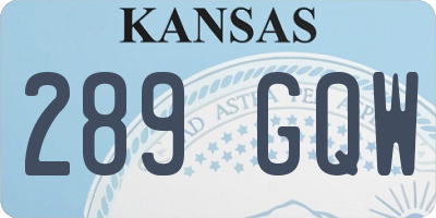 KS license plate 289GQW