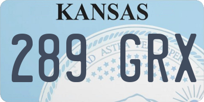 KS license plate 289GRX