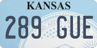 KS license plate 289GUE