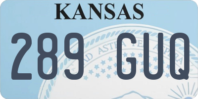 KS license plate 289GUQ
