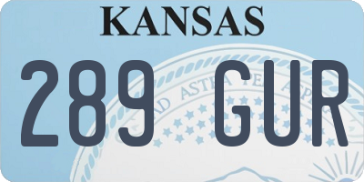 KS license plate 289GUR
