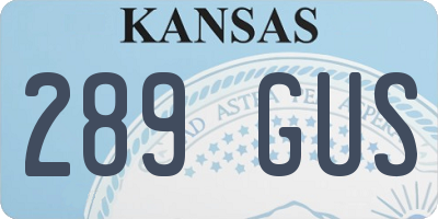 KS license plate 289GUS