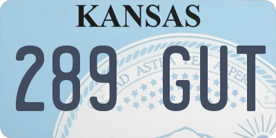 KS license plate 289GUT