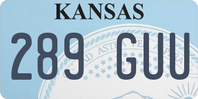 KS license plate 289GUU