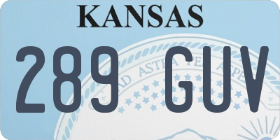 KS license plate 289GUV
