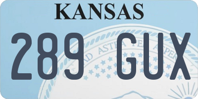 KS license plate 289GUX
