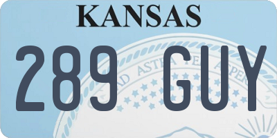 KS license plate 289GUY