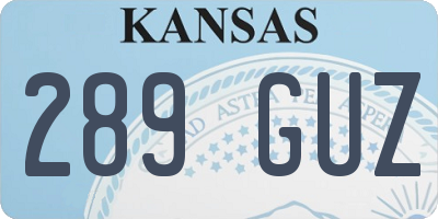 KS license plate 289GUZ