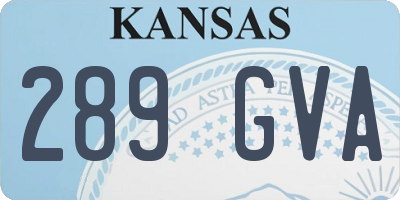KS license plate 289GVA