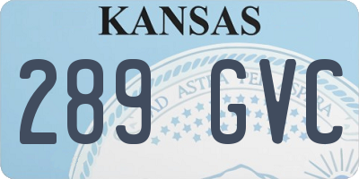KS license plate 289GVC