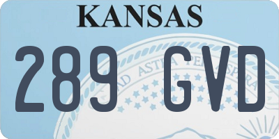 KS license plate 289GVD