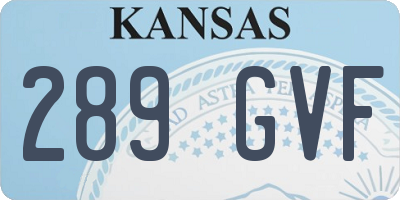 KS license plate 289GVF