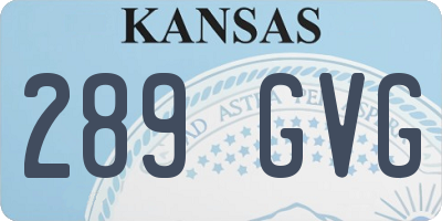 KS license plate 289GVG