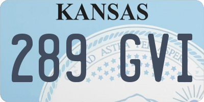 KS license plate 289GVI