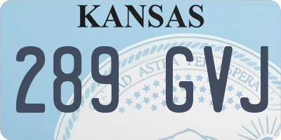 KS license plate 289GVJ