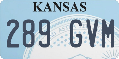 KS license plate 289GVM