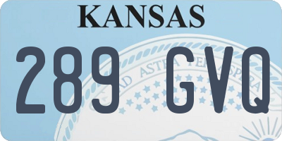 KS license plate 289GVQ