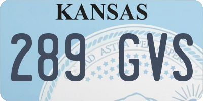 KS license plate 289GVS