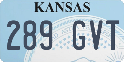 KS license plate 289GVT