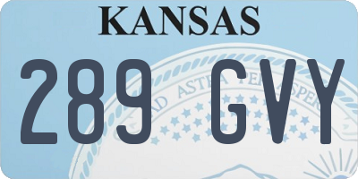 KS license plate 289GVY