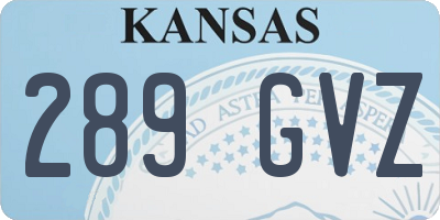 KS license plate 289GVZ