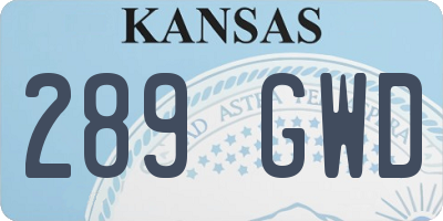KS license plate 289GWD