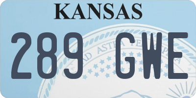 KS license plate 289GWE