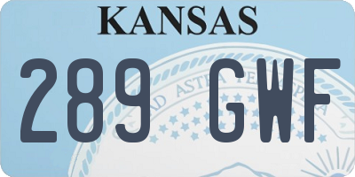 KS license plate 289GWF