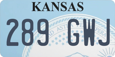 KS license plate 289GWJ