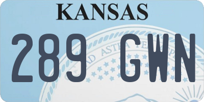 KS license plate 289GWN