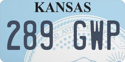 KS license plate 289GWP