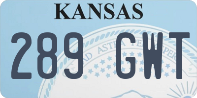 KS license plate 289GWT