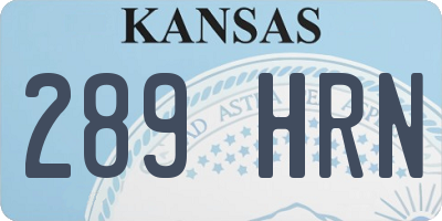 KS license plate 289HRN