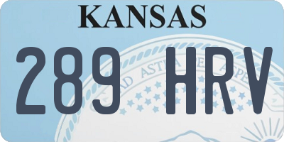 KS license plate 289HRV