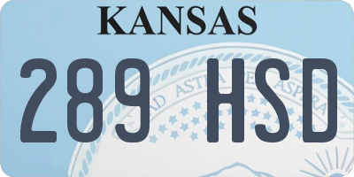 KS license plate 289HSD
