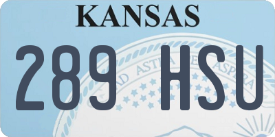 KS license plate 289HSU