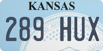 KS license plate 289HUX